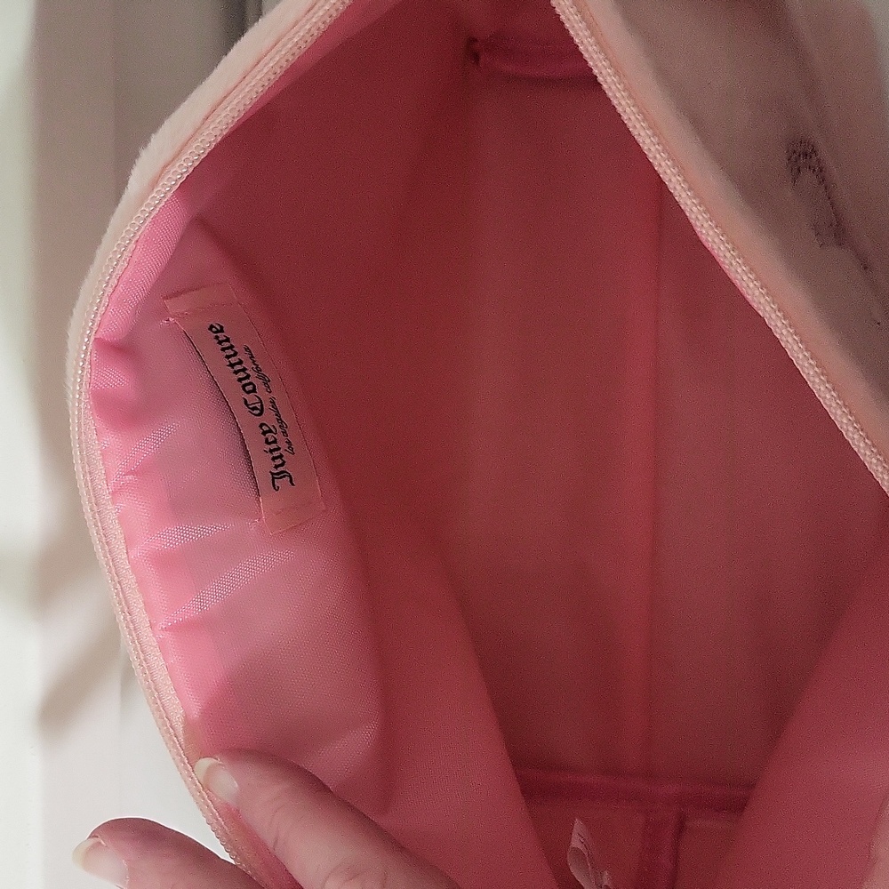 Juicy Couture Pink Rhinestone Logo Cosmetic Bag - Picture 6 of 9